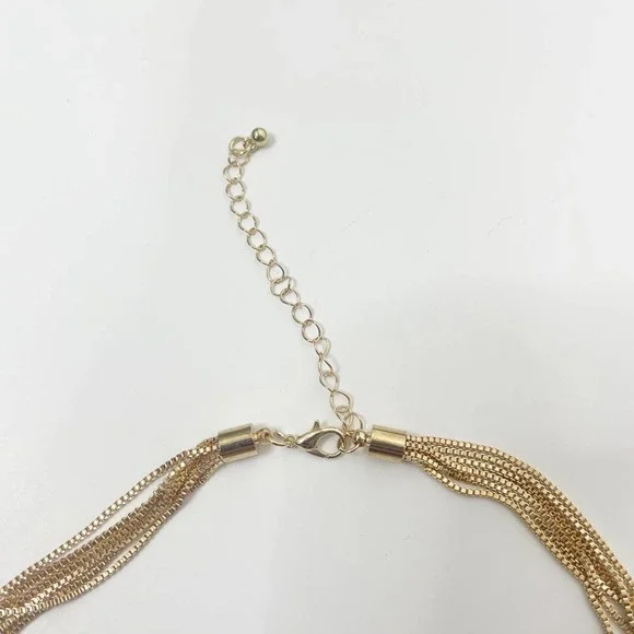 NEW Tassel Choker Necklace Ball Decor Twisted Snake Chain Lobster Claw - Picture 9 of 12